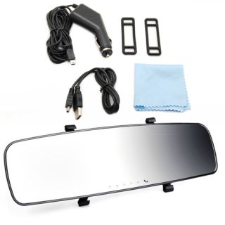 Bluetooth Handsfree 2 7" LCD Car Black Box Camera Video Recorder Rearview Mirror