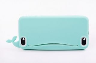 Cute Whale Card Holder Soft Rubber Silicone Back Case Cover for Apple iPhone 5c