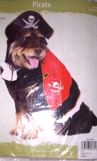 Pirate Dog Pet Costume Dress M 14 18" NIP