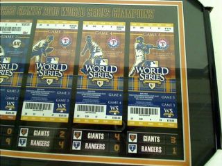 MLB San Francisco Giants 2010 World Series Tickets to History Framed Print