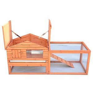 New Removable Wooden Rabbit Hutch Hen House Chicken Coop Wood Pet Cage