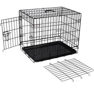 24" Single Door Folding Dog Pet Crate Cage Kennel with Divider High Quality
