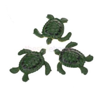 6 Cute Marine Animal Sea Turtle Model Kids Education Toy Army Green Light Green