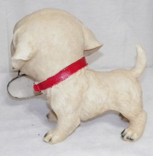 NEW BIG HEADED GOLDEN RETRIEVER LAB DOG PUPPY WELCOME SIGN DECORATION STATUE 8"