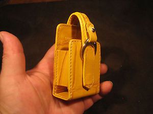 Estate Find Yellow Gold Tone Leather Dooney Bourke Cell Phone Purse Accessory