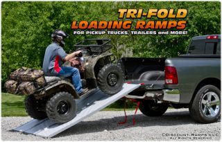 94" x 54" Solid Surface Aluminum Tri Fold ATV Ramp Lawn Mower 1500 lb TFS 9454