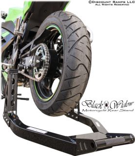 Black Widow Front Rear Wheel Lift Sport Bike Motorcycle Paddock Stand BW 38 Kit