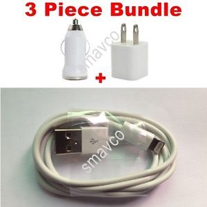 White USB Car Charger Travel Charger Sync Cable Verizon Apple iPhone 5 USA