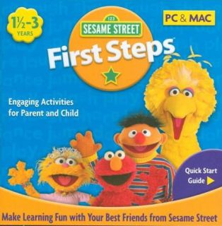 Sesame Street First Steps PC Mac CD Language Colors Shapes Numbers Letters Game