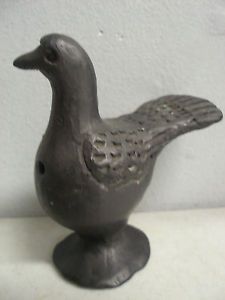 Vintage Mexican Folk Art Pottery Bird Natural Black Clay Dona Rosa Oaxaca Mexico