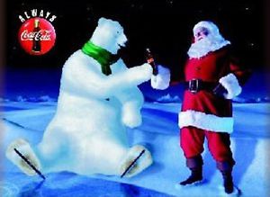 Coke Coca Cola Polar Bear Santa Claus Christmas Cel Ad