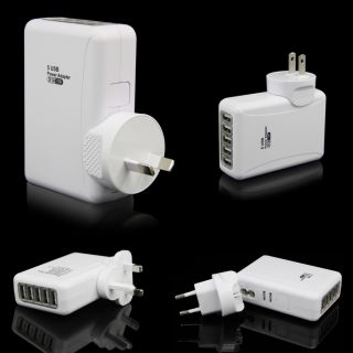 5 Ports USB 15W Home Wall Charger AC Power Adapter for iPhone Cellphone Tablet