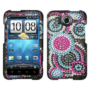 For HTC Inspire 4G Cell Phone Bubble Protector Full Bling Stone Hard Case Cover