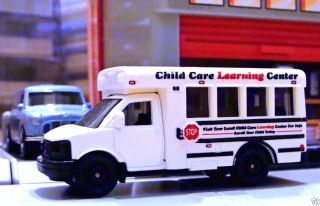 GMC School Bus Matchbox 2011 City Action White Child Care Learning Center Loose