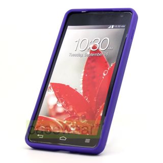 Purple Clear Softgrip TPU Gel Cover Phone Case for LG Optimus G LS970 Sprint