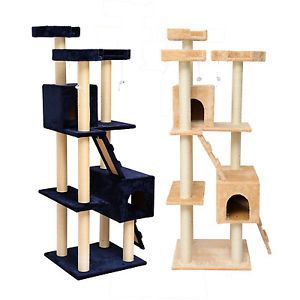 New 72" Cat Tree Condo Furniture Scratching Post Bed Pet Cat House w Free Toy