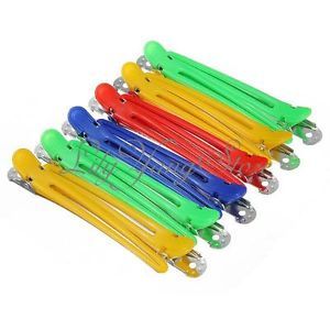 12pcs Colorful Hairdressing Salon Sectioning Clips Duck Clamps Hair Styling Grip