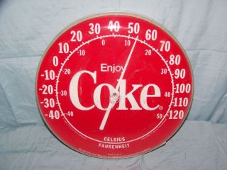 Vintage Enjoy Coca Cola Soda Pop 12" Metal Thermometer Sign