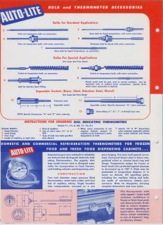 Electric Auto Lite Catalog 1951 Industrial Recording Thermometers Dial Gauges