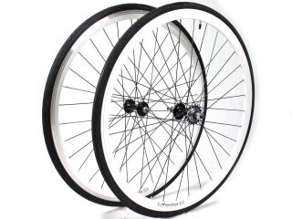 Eighthinch Amelia Track Fixed Gear Wheel Wheelset White Machined Sidewall Front