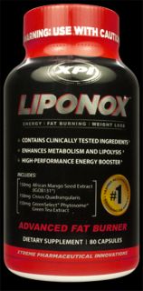 Liponox Weight Loss Diet Pill Appetite Suppressant Fat Burner Antioxidant Pill