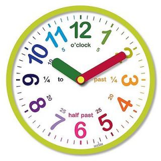 Acctim Lulu Green Kids Teaching Clock Time Children Fun Learning Aid Educational