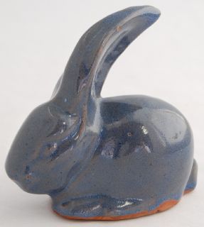 Early Red Clay Saguenay Pottery Quebec Blue Rabbit