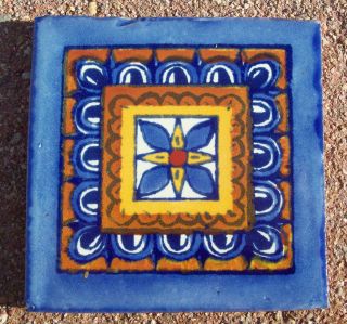 6 Mexican Talavera Pottery 4" Tile Hand Painted Wall Folk Art Venice Italy CD