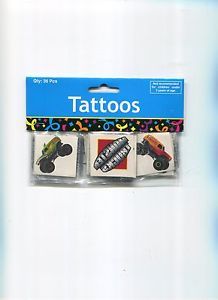 72 Monster Truck Temporary Tattoos Kids Birthday Party Favors Treats Gifts
