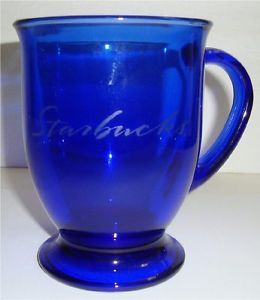 Cobalt Blue Glass Coffee Mugs