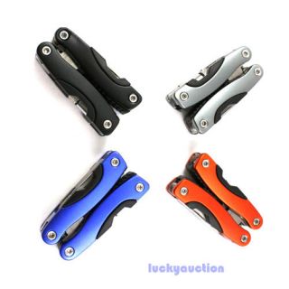 Stainless Steel Multi Function Micro Tool Knife Saw Plier Screwdriver LED