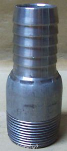 Hose Barb Fitting 1 1 4" NPT 304 Stainless Steel KC Type New 667WH