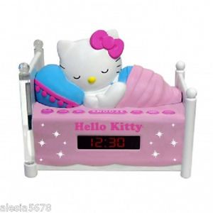 New Hello Kitty KT2052A Sleeping Alarm Clock Radio with Night Light Girl's Kids