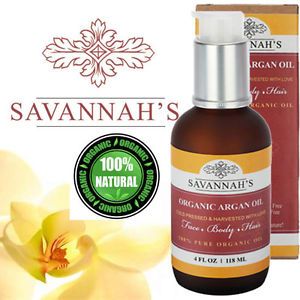 Savannah Pure Organic Cold Pressed Argan Oil 4 oz 118 ml Nice Retail Pack