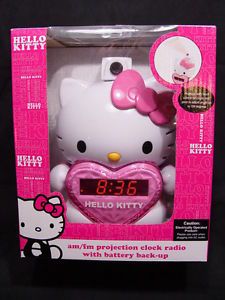 New Sanrio Hello Kitty Am FM Projection Alarm Clock Radio Sleep Snooze Projector