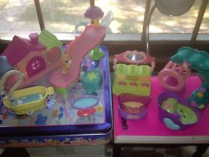 Littlest Pet Shop Lot House Bath Slide Baby Bed Teddy Treat Center Hamster Wheel