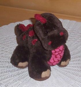 Webkinz Plush Brown Hot Pink Red Cocoa Dinosaur Needs Rescue Adoption Play Mate