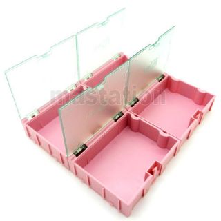 Pink Kit Components Boxes Patch Parts Interlocking Storage Box SMT SMD Kits Lot