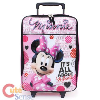 Disney Minnie Mouse Rolling Luggage Suite Case Travel Bag Padded Case 16"