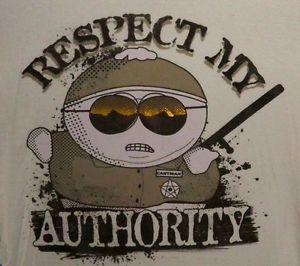Funny South Park Cartman T Shirt Respect My Authority Cartoon Comedy Central S