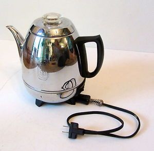 General Electric Coffee Percolator pot belly 1950's vintage Model