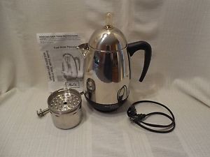 Melitta Java Perk 10 Cup Stainless Steel Percolator Coffee Pot w Filter VGC