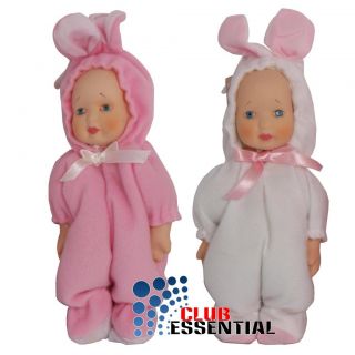 Exquisite Adorable 7" Porcelain Cute Baby Doll Bunny Outfit Costume Collection