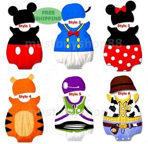 Baby Infant Toddler Variou Cartoon Costume Bodysuit w Hat Outfits 3 18 Months