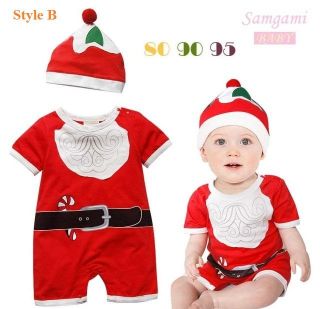 New Baby Boy Girl Santa Snowman Costume Onepiece Xmas Outfit Hat SIZE0 1 2