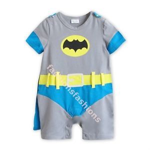 Baby Infant Toddler Boy Bat Hero Costume Romper Outfits w Cape 3 24 Months