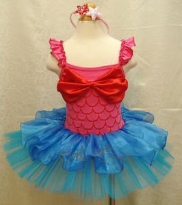 Little Mermaid Ariel Girls Baby Party Costume Birthday Tutu Dress Up Outfit 3T