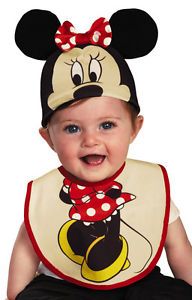 Infant Baby Girls Minnie Mouse Costume Hat Bib 0 6 Months