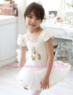 Pink White Black Baby Toddler Girl Leotard Ballet Tutu Costume Dress 3 8 Yrs