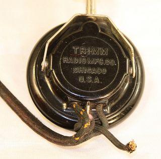Vintage Ham Tube Radio Trimm Crystal Headset Headphones Bakelite Brass Plug